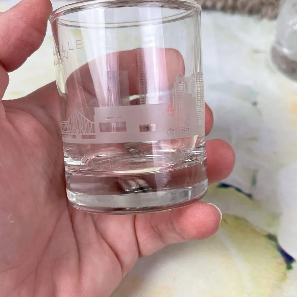 2 Jim Beam Urban Stillhouse Louisville Kentucky Shot Glass Glasses Scenery Thick
